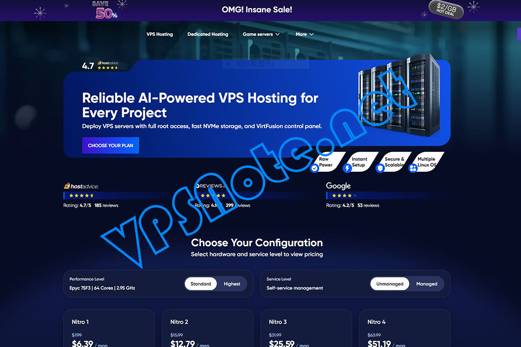 Godlike.Host - 美国VPS/荷兰VPS，1核CPU/2G内存/1G带宽/1T流量，$6.39/月起